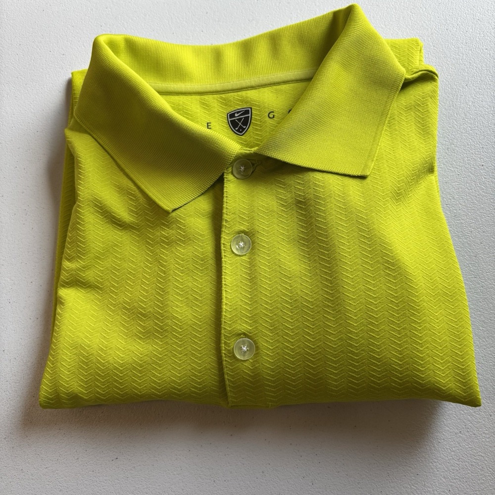 Nike Golf FITDRY Dri-Fit Active Polo Shirt Men's Medium‎ Neon Green